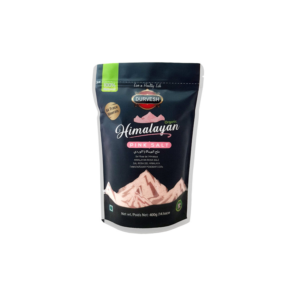 HIMALAYAN PINK FINE SALT STANDING POUCH 400GM