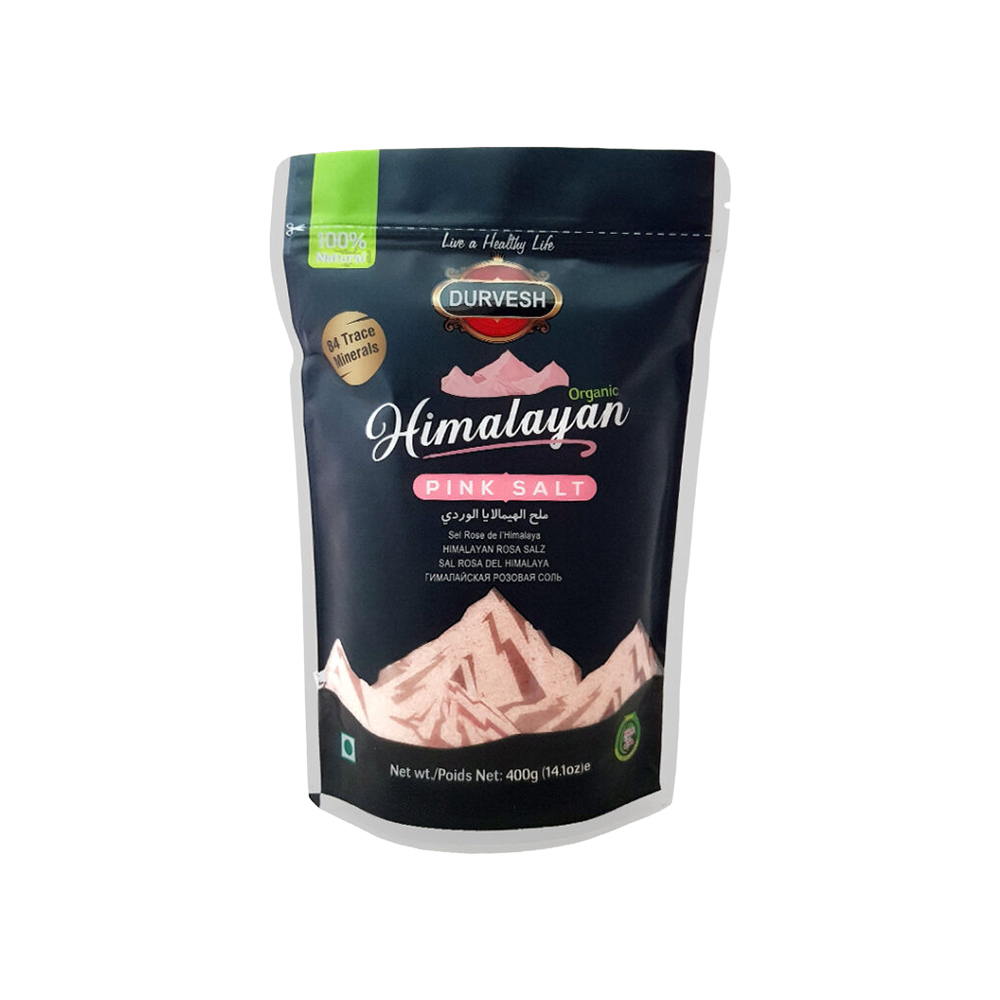 HIMALAYAN PINK FINE SALT STANDING POUCH 400GM